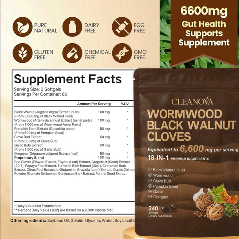 Cleanova® Wormwood Black Walnut 18-in-1 Herbal Blend